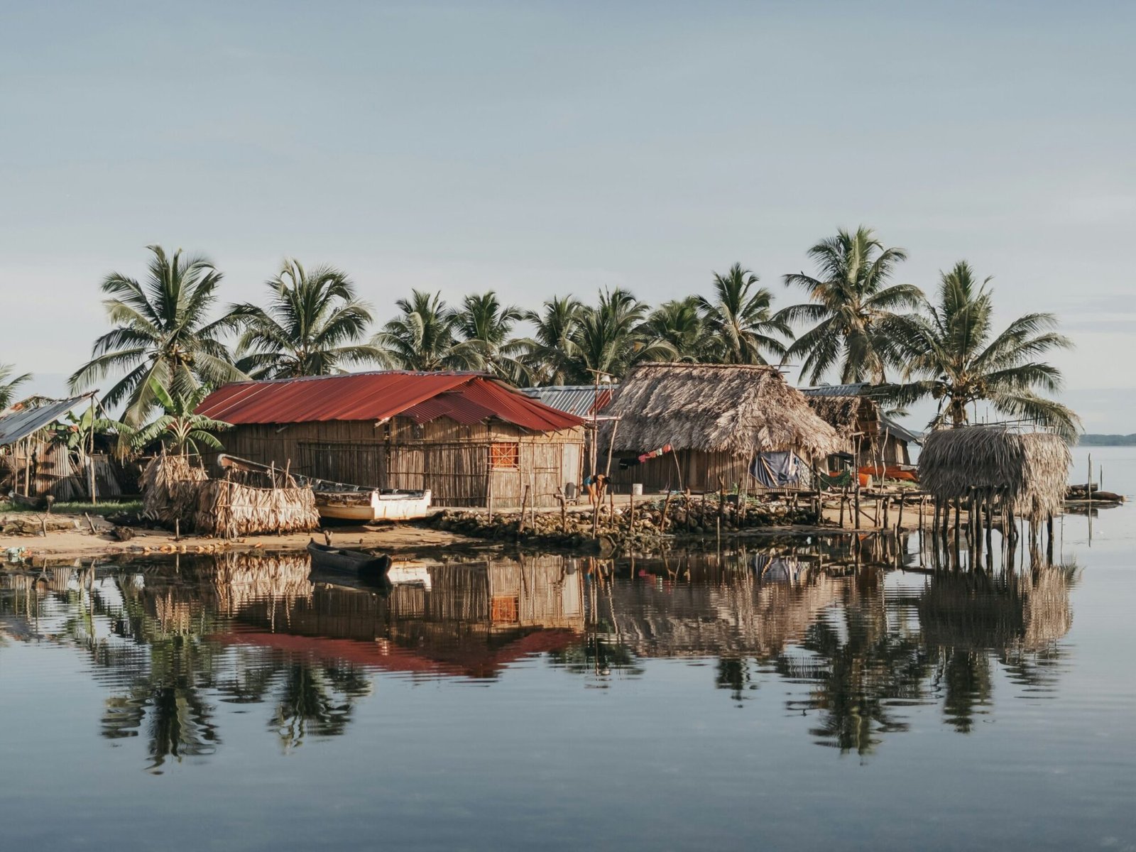 A small village on a small island in the middle of the ocean