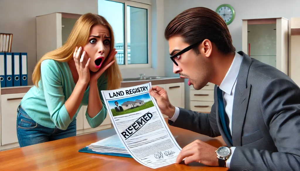 Property ownership verification in Calpe – a notary reviewing house purchase documents.
