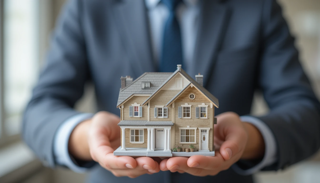 businessman with house model